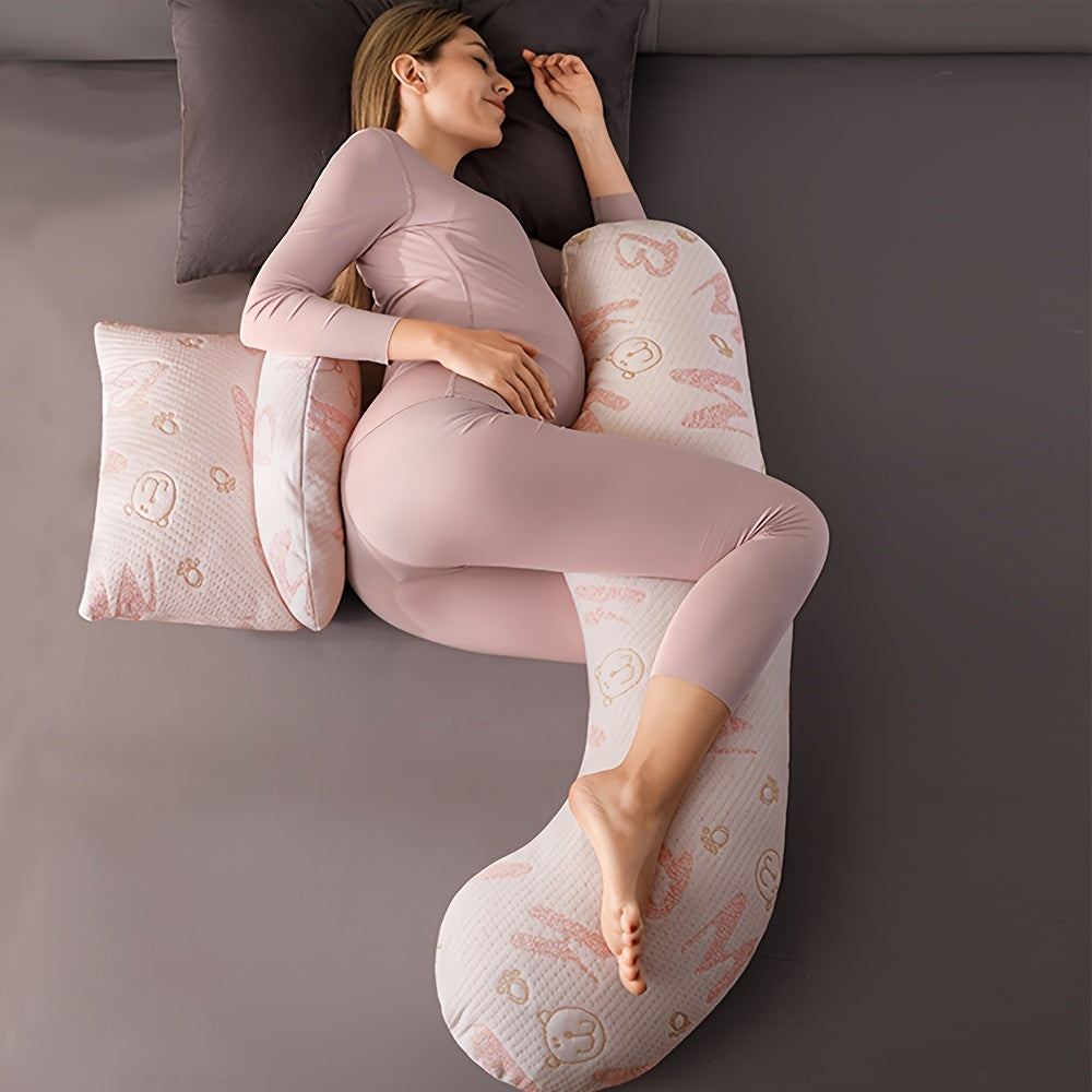 Luxurious Maternity Pillow for Ultimate Comfort - H-Shaped Design with Support for Waist, Belly, and Legs | Made with Soft Polyester, Includes Removable Cover | Ideal Present for Thanksgiving, Christmas, and Halloween.