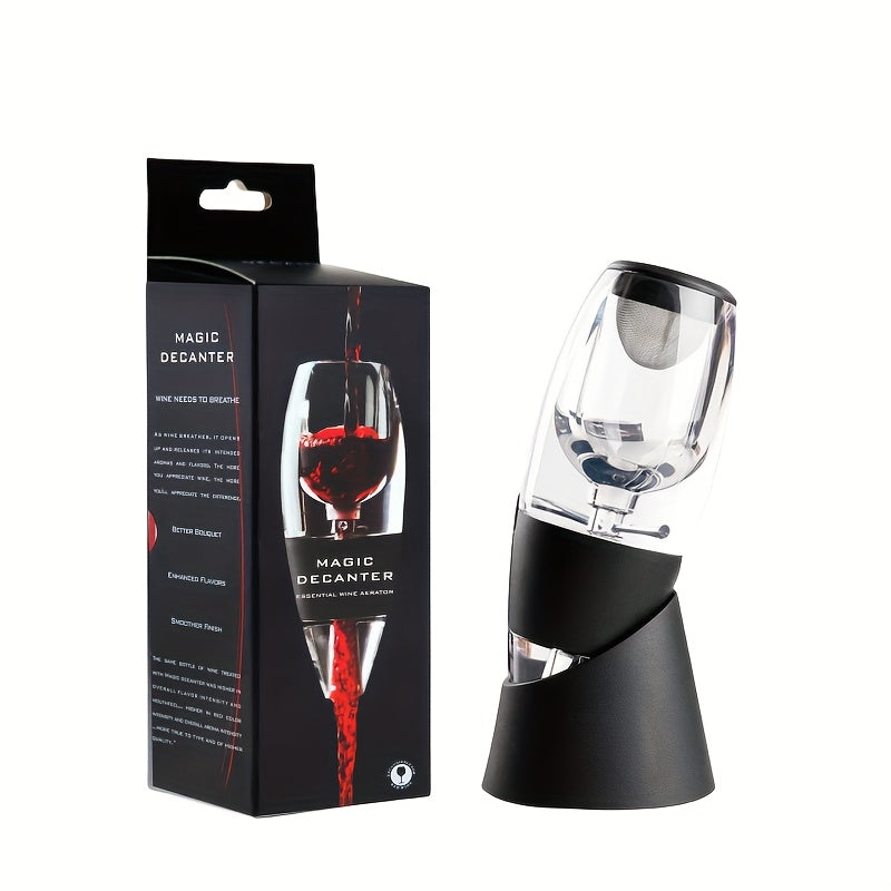 Plastic wine aerator for quick aeration of white and red wines, commonly used wineware accessory.