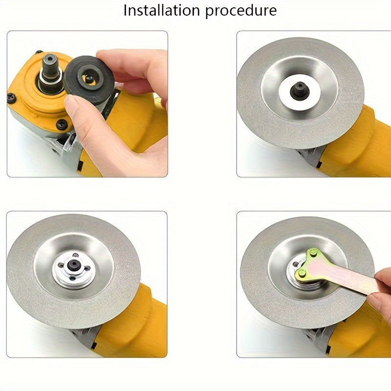 100mm Diamond Grinding Wheel Attachment for Rotary Tools, Manual Sharpening Utility without Electricity or Battery