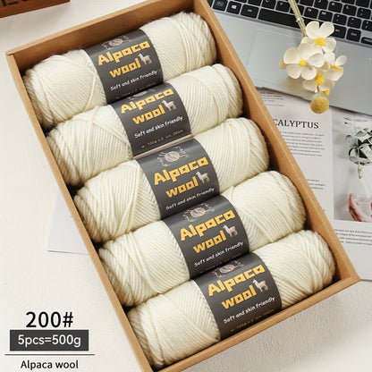 500G Alpaca Wool Yarn, 245 Thick Knitting Needles, Multi-Colored Kit for Autumn and Winter Fashion DIY Projects. Includes Yarn for Sweaters, Cardigans, Scarves, Hats, Gloves, Pants, and