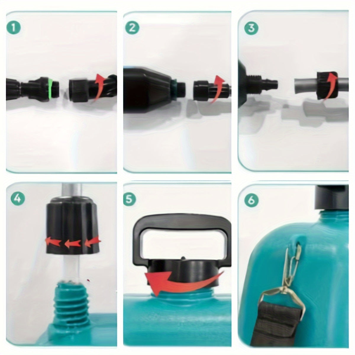 1 electric watering device for household garden tools with 8 liters capacity, including 3 nozzles.