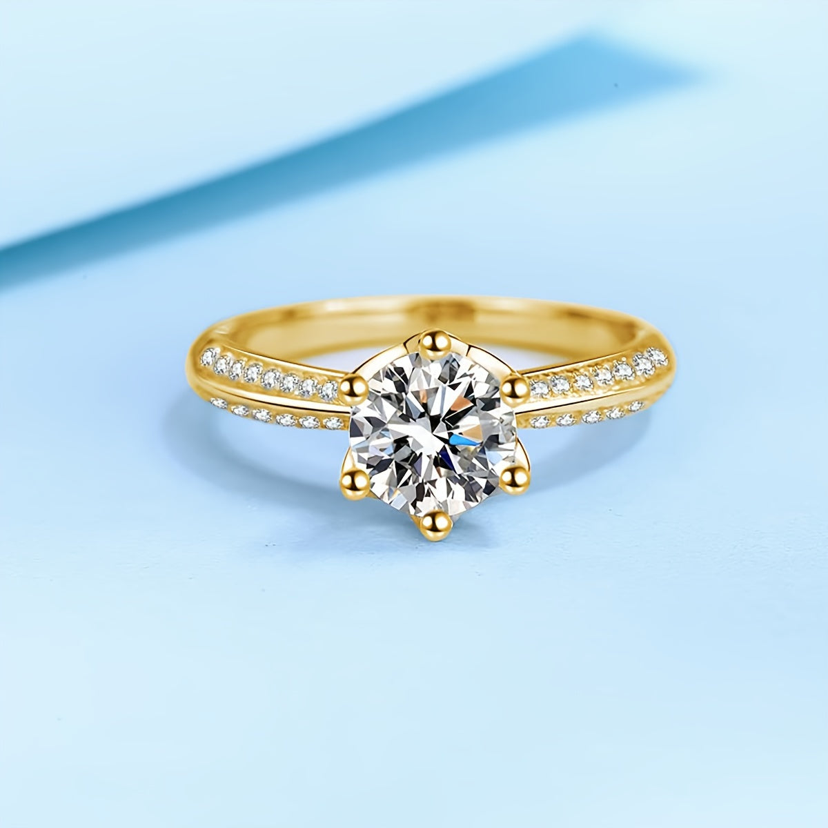 Beautiful and elegant, this S925 silvery half wall engagement ring is the perfect addition to any fashion party. The ring, plated with 18K gold, makes for a stunning holiday gift for Valentine's Day or an anniversary. It is a thoughtful present for