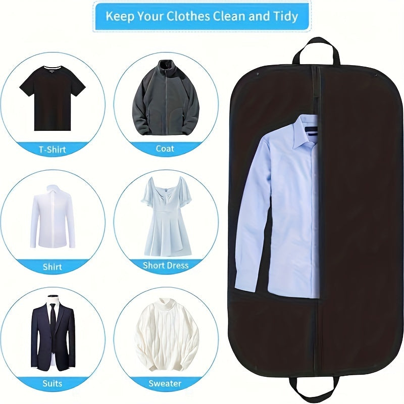 Non-Woven Breathable Garment Bag with Zipper Closure, Portable Handle - Ideal for Suits, Shirts, Jackets, Dresses - Keeps Clothes Dust-Free and Organized