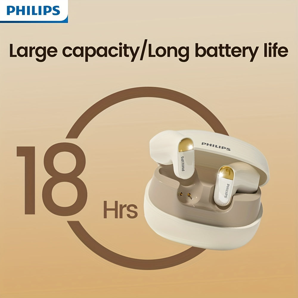 Philips BT5.4 HiFi wireless earbuds with touch control, noise-cancelling voice call, and fast Type-C charge case. 18-hour battery life, compatible with iPhone & Android. Gaming in-ear