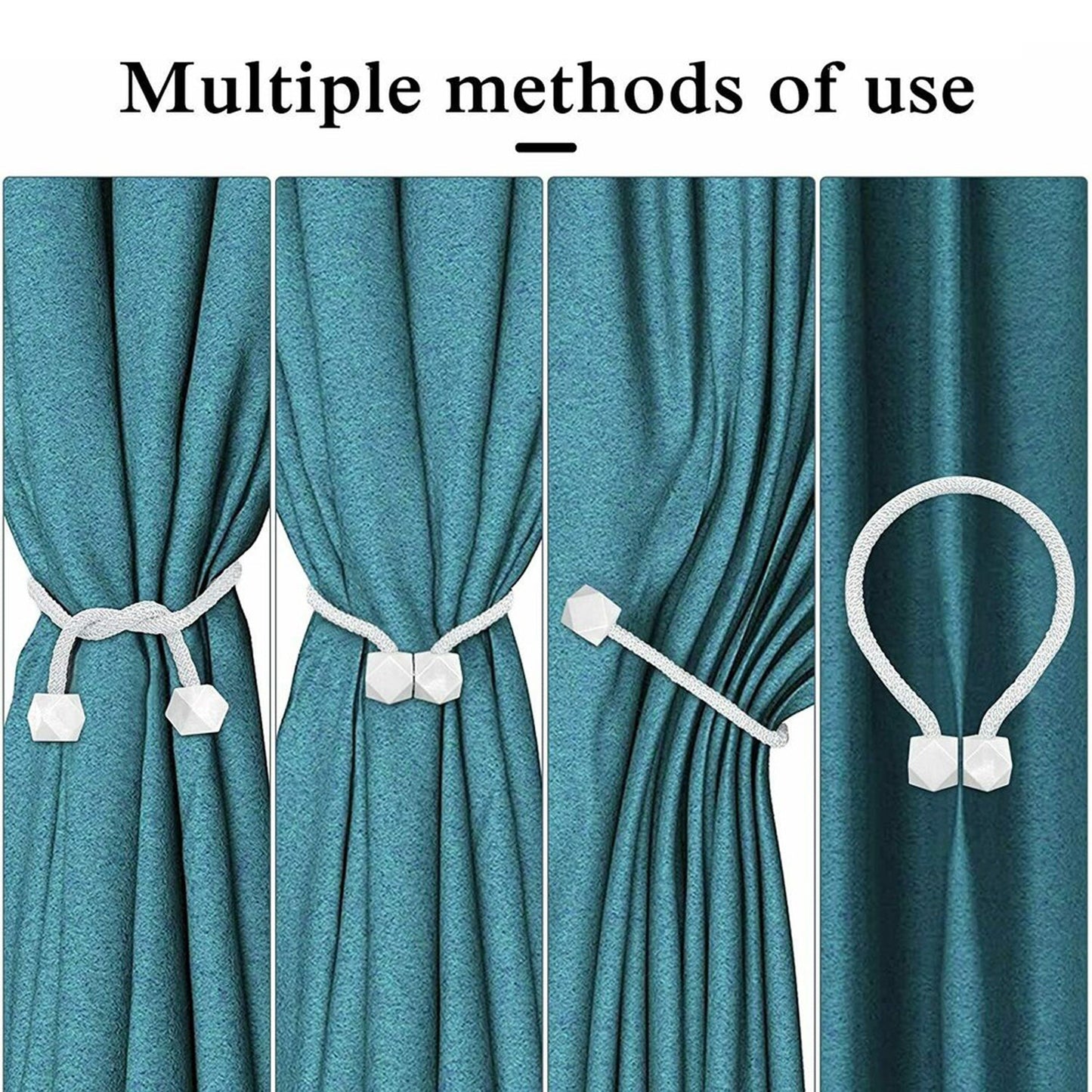 Set of 4 Modern Magnetic Curtain Tiebacks - Versatile and Sturdy for Stylish Bedroom and Living Room Decor