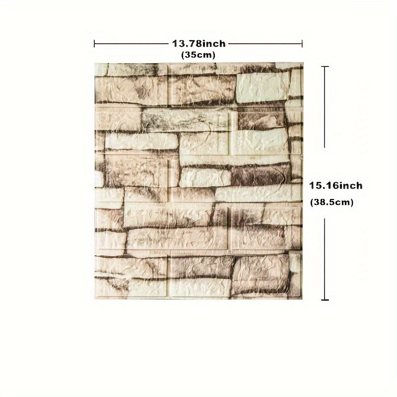 20/40pcs 3D Brick Foam Wall Stickers- Self-Adhesive, Waterproof Peel and Stick Tiles for Kitchen, Bathroom, Living Room, Hallway. Easy to Install, Clean and Customize with Adjustable Grout