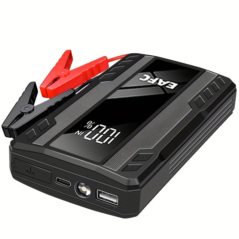 EAFC 1200A Portable Car Jump Starter with USB Type-C Rechargeable, LED Lighting, Digital Display for 3.0L Petrol & Diesel Engines - Emergency Auto Starting Device.