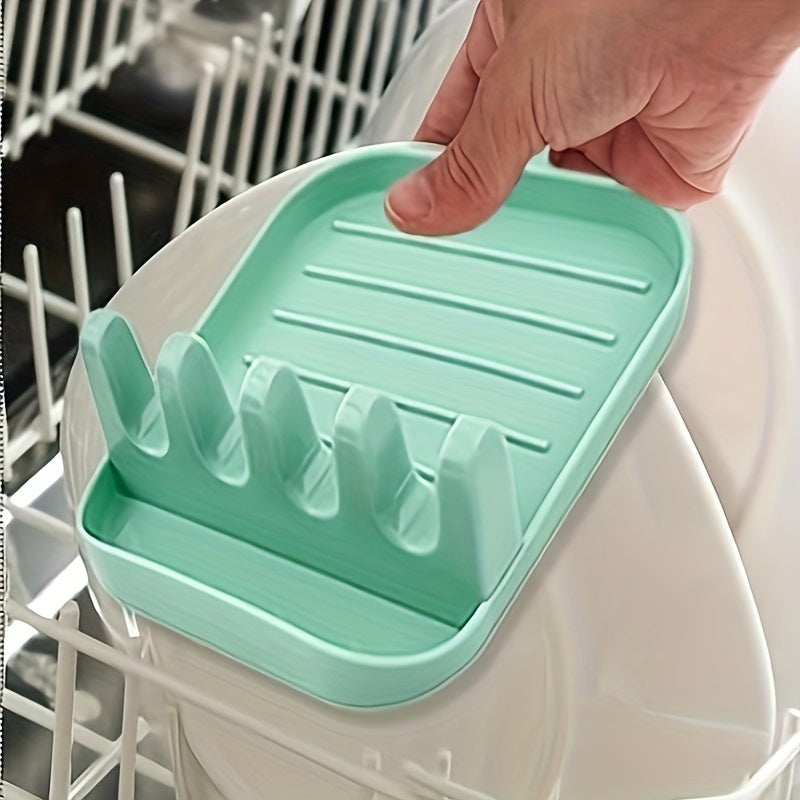 Organize your kitchen with the Space-Saving Kitchen Organizer Set: Includes a Drip-Free Pot Lid Holder and Spoon Rest, along with an Easy-to-Clean Cooking Utensil Rack for your Countertop.