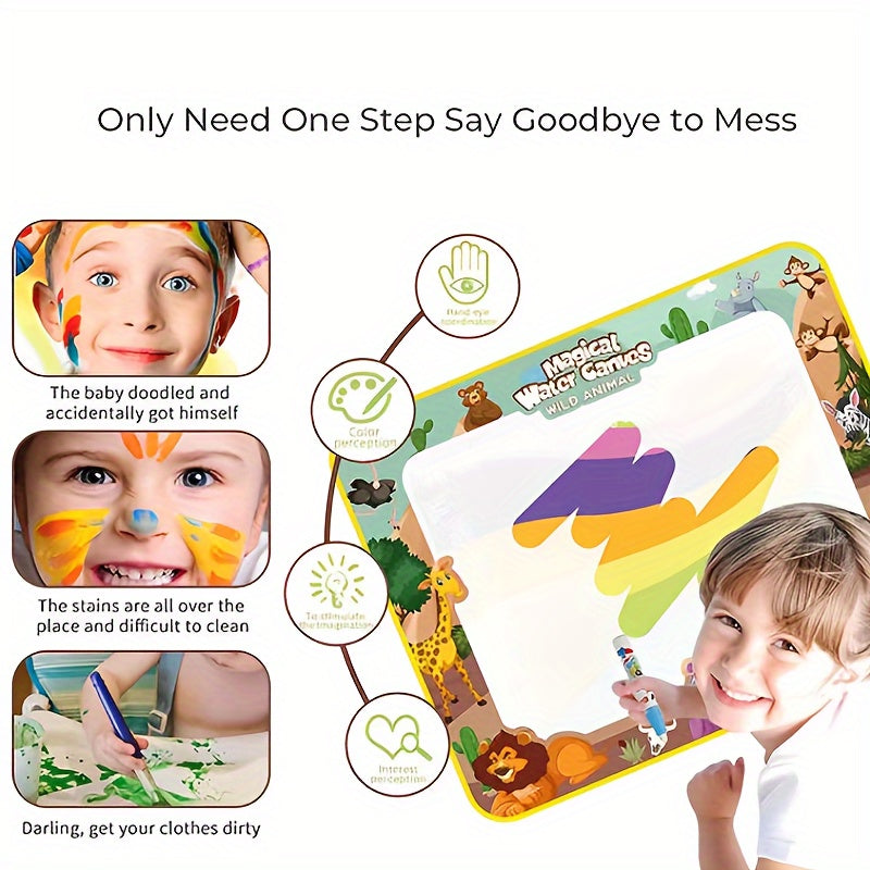 Children's Easter gift: Magic Water Painting Cloth Toy can also be used as a Watercolor Painting Board, Magic Color Doodle Blanket, and Water Painting Book.