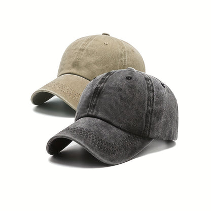 Two baseball caps for men and women, suitable for teenagers with head measurements between 56-62CM, and adjustable.