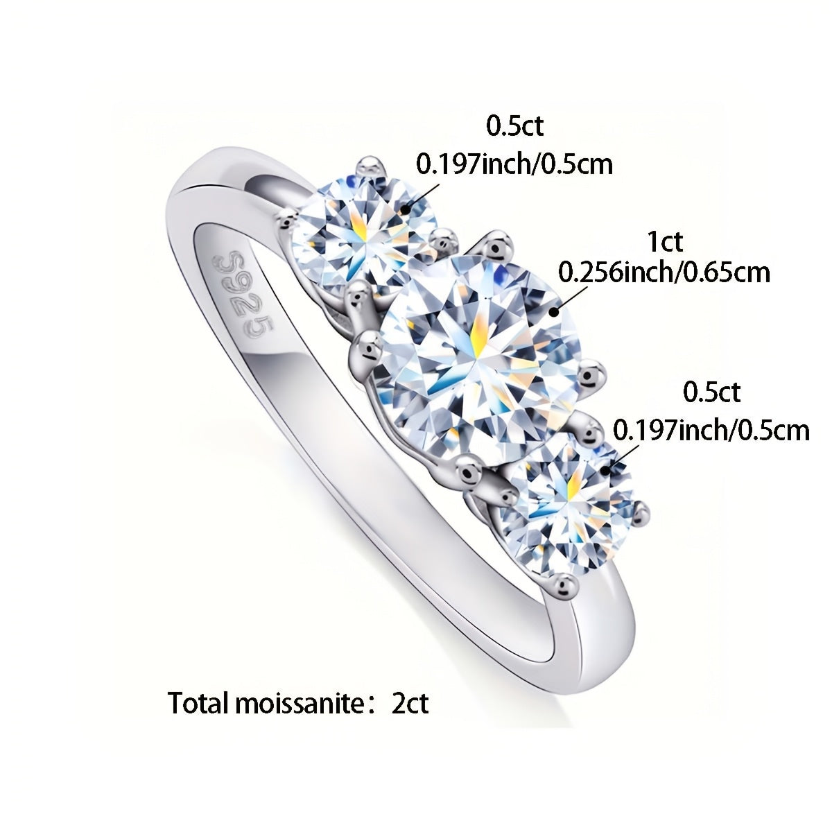 Exquisite 925 Sterling Silver Engagement Ring Featuring 1.6CT/2CT Moissanite Stone, Perfect for Proposing or Celebrating Milestones, Timeless Anniversary Jewelry Gift for a Special Woman