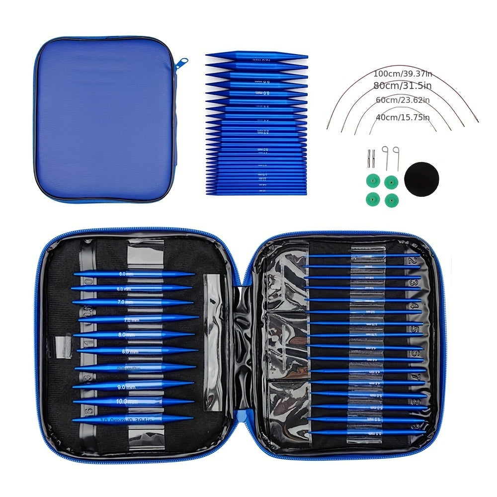 13-piece set of detachable ring needles with PU packaging, made of aluminum oxide, used for changing ropes and needles in sweaters.