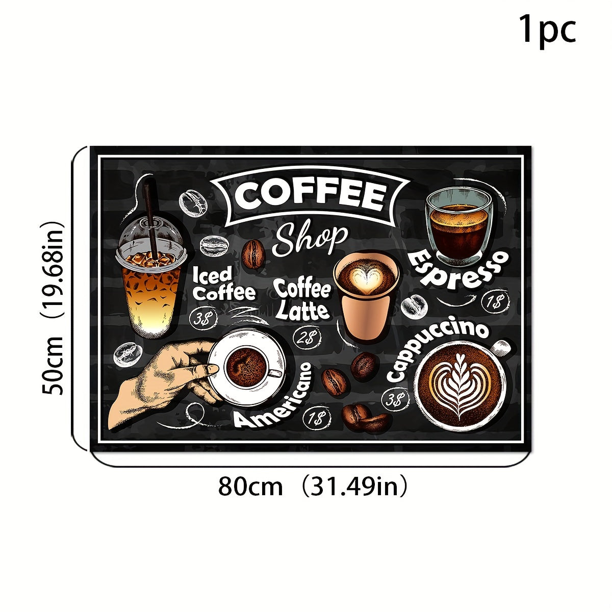 Retro Coffee Patterns 1pc Coffee Pad Set: Keep Your Coffee Bar Moisture-Proof and Stylish with Absorbent Rubber Dishwashing Pads, Placemats, and Countertop Protectors - Perfect for Coffee Machines and Kitchen Accessories!