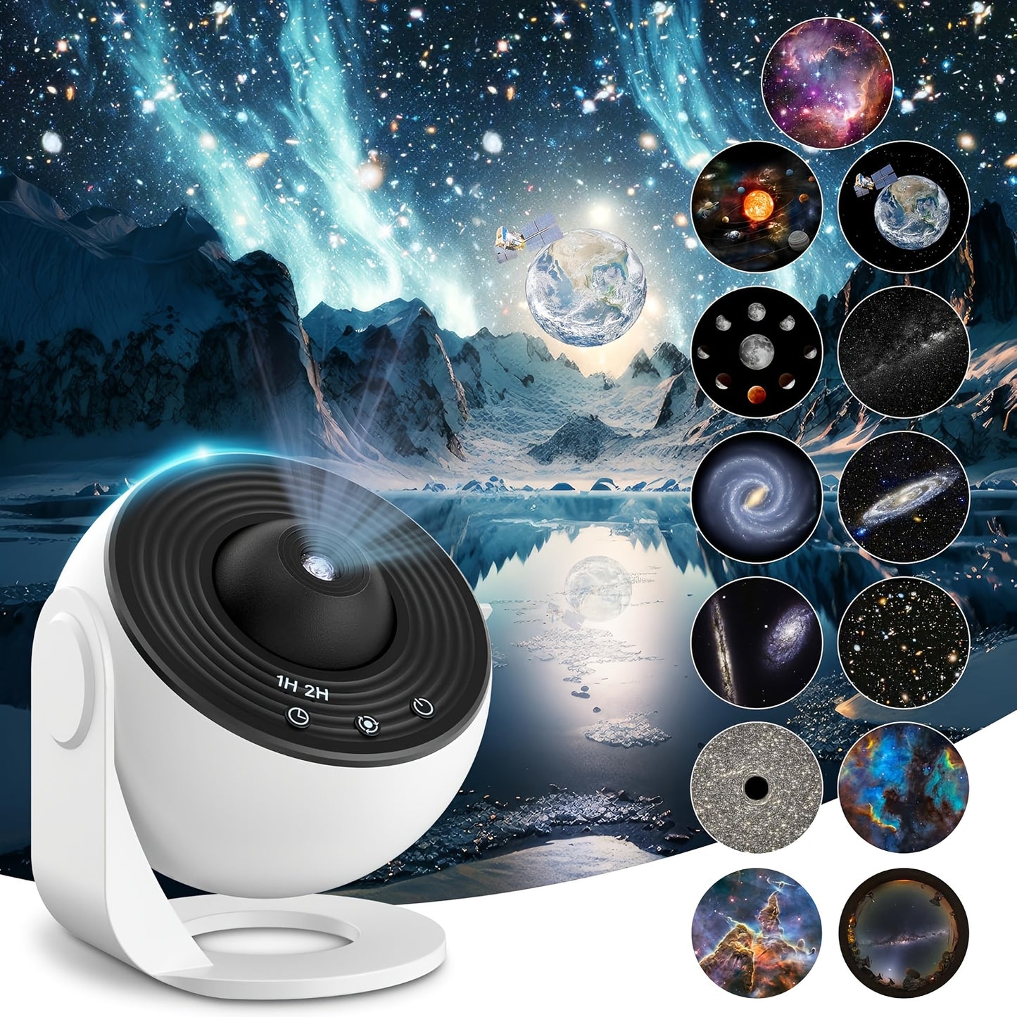 In 2024, introduce the New Color Globe Star Projector Lamp featuring 13 films for a dynamic atmosphere in your bedroom.