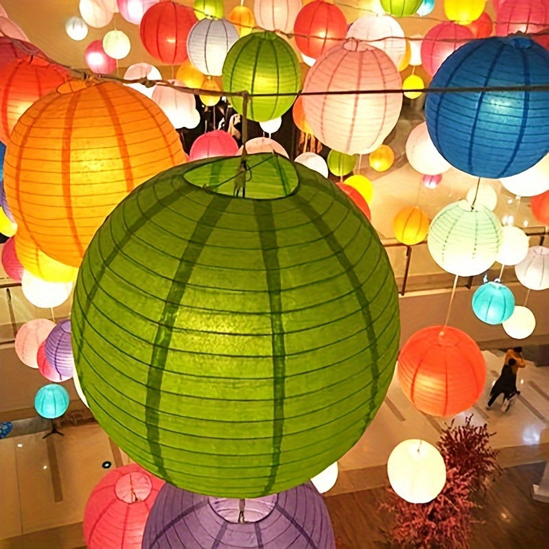 Colorful paper lanterns in traditional Japanese style for home, parties, weddings, festivals, and Halloween - no electricity required. Available in multiple sizes.