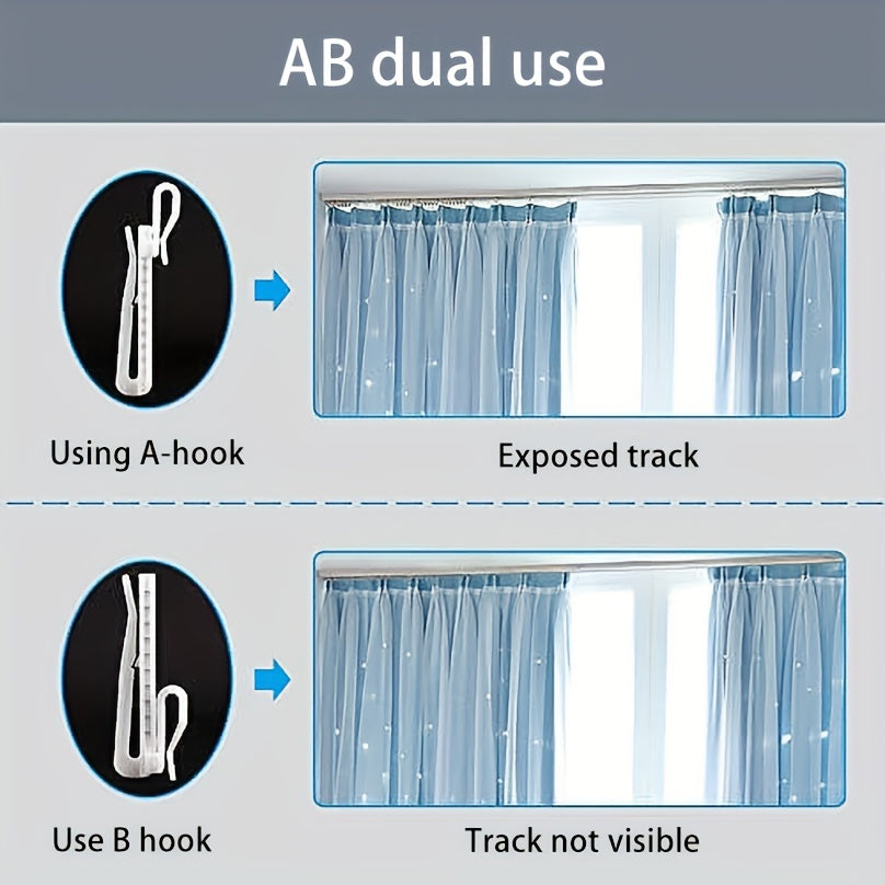 Retractable 3-inch plastic curtain hook with adjustable lift, designed for Korean pleated curtains.