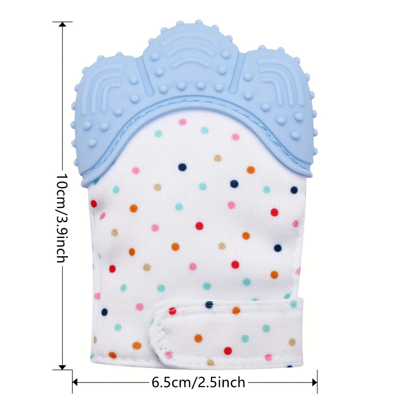 Получите набор из 2 прорезывательных перчаток с точечным узором - мягкие силиконовые митенки для прорезывания зубов у младенцев, защитные и устойчивые к царапинам, подходят для детей от 0 до 12 месяцев, идеальный подарок на детский душ.