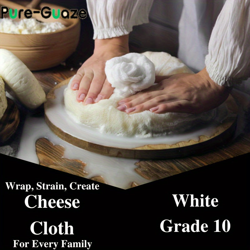 Get two pieces of high-quality Grade 10 White Cheesecloth, perfect for cooking, baking, juicing, and straining. These reusable, food-safe muslin cloths are essential in any kitchen, coming in three different sizes (0.91, 1.83, and 2.74 meters). Use them