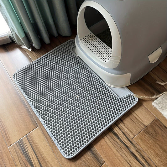 Cat litter mat designed to trap litter and control dust, easy to clean.