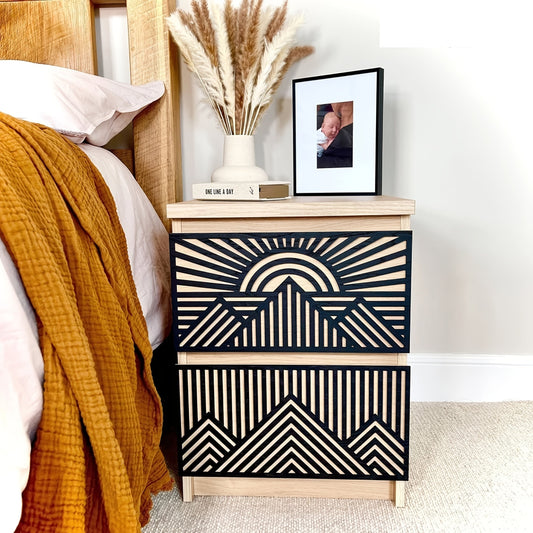 Thanksgiving Home Decor: Boho-Style Wooden Drawer Front Overlay Panels, No Electricity Needed, Feather-Free Wood Accents for Dressers and Furniture