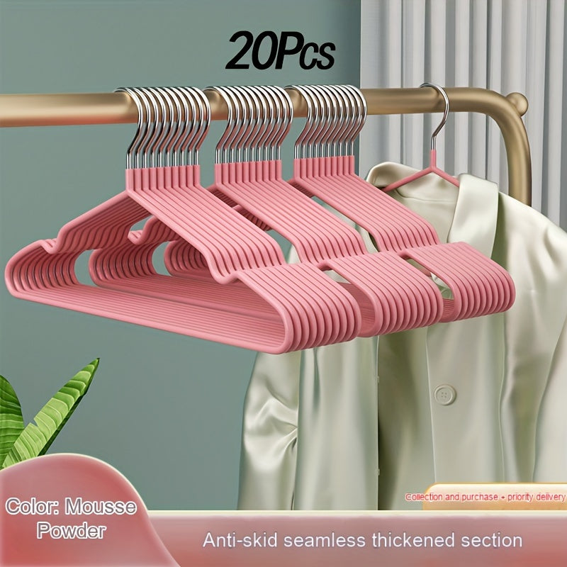 Durable Clothes Hangers for Home Use: 20-Pack Metal Hangers with Non-Slip Design, Large Capacity, and Space-Saving Features