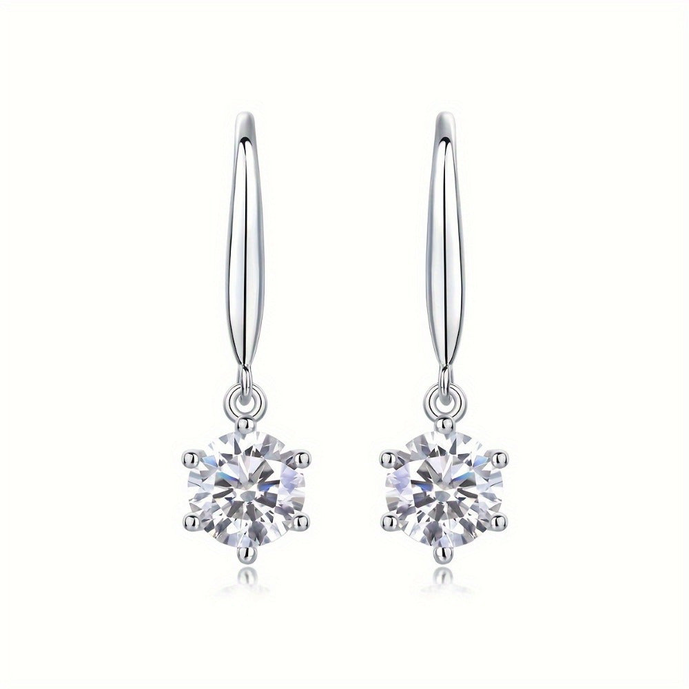 Stylish Earrings in 925 Sterling Silver Plating, Embedded with Synthetic Zirconia for a Dazzling Look - Safe for Sensitive Skin, Long-lasting, and Versatile for Any Occasion - Ideal for Everyday, Special Occasions, or Gifting - Suitable for All Seasons