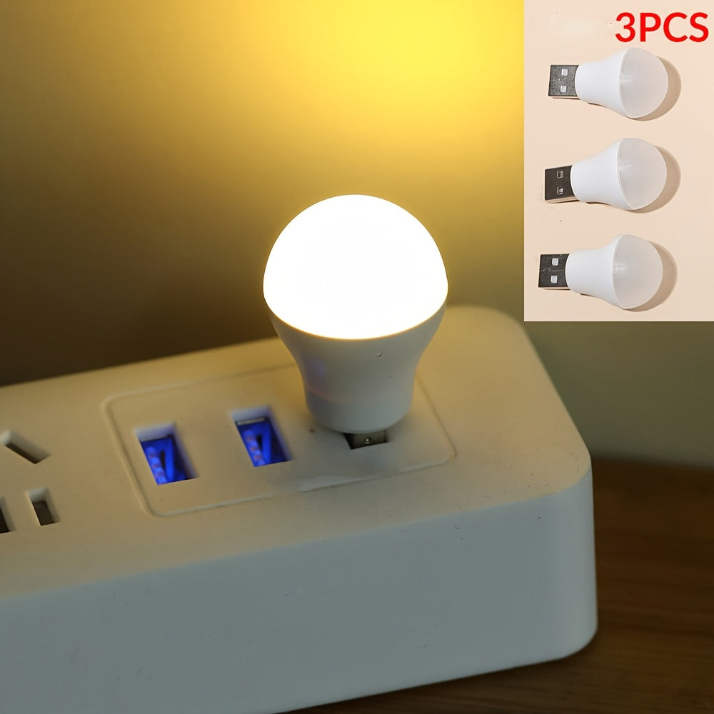 Mini USB power Night Light with Warm and White light for eye protection while reading, portable LED Night Lamp with auxiliary lighting. Available in 2/3/5/8/10pcs.