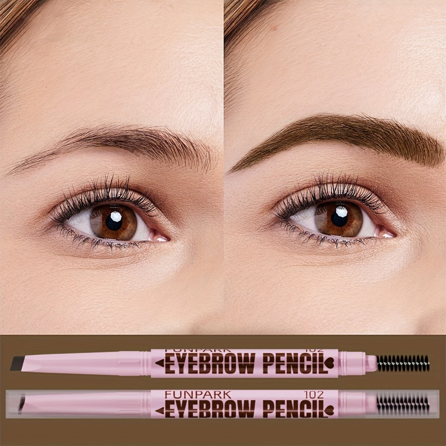 Double-ended automatic eyebrow pencil with long-lasting, waterproof formula in various shades, including dark brown, light brown, taupe, and black. Includes powder, dye, cream, and eyeliner.