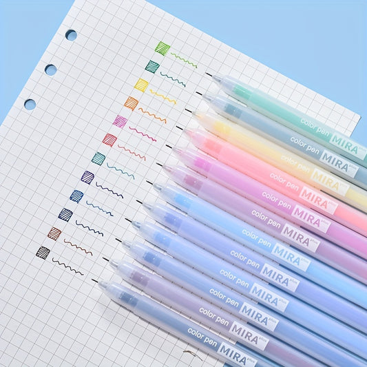 12pcs Kawaii blue gel pens 0.5mm for journaling and school supplies