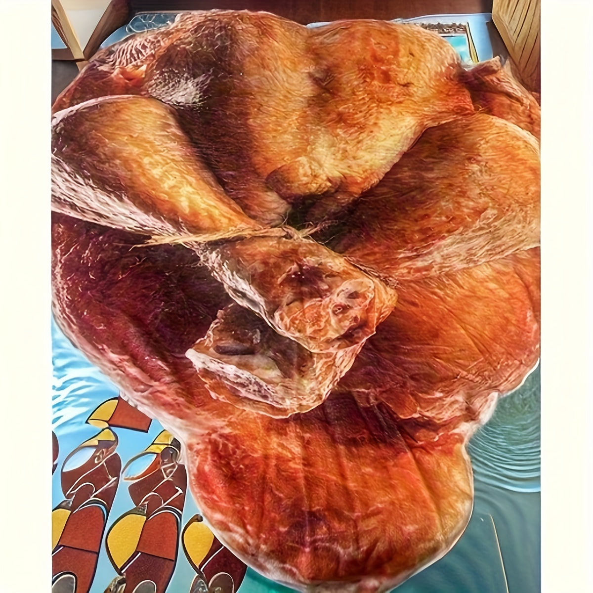 One-piece Hilarious and Lifelike Roasted Chicken Design Blanket, Cozy Soft Flannel Throw for Casual Sofa Use, Also Suitable for Bed, Perfect Gift for Loved Ones and Friends.