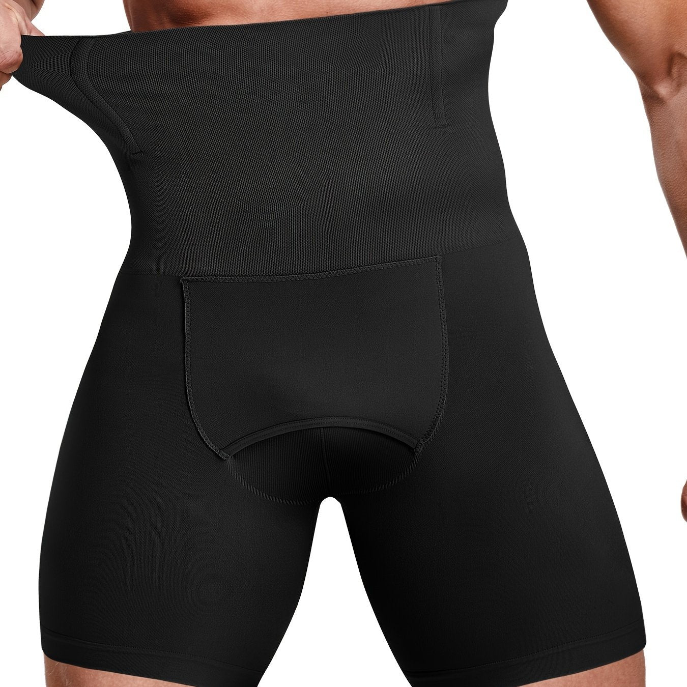 SUNLAN Men's Seamless High-Compression Tummy Control Shorts - Slimming Body Shaper made with breathable nylon/spandex blend and special crotch design for enhanced support and compression