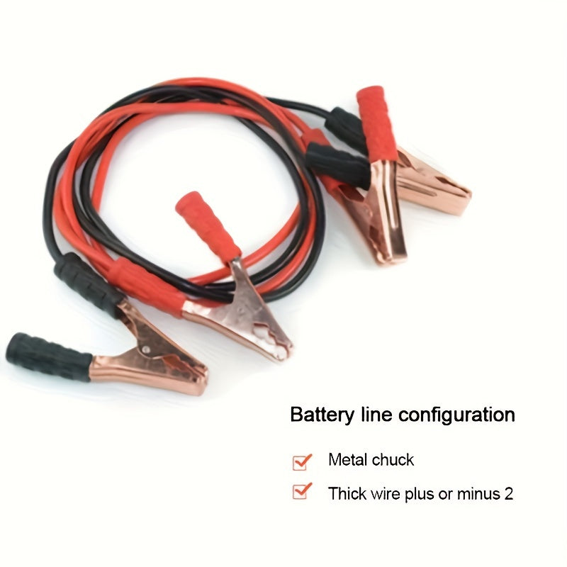 500A jumper cable for cars with battery clamp connection, max 36V voltage, no battery included, hardwired power supply, auto accessory.