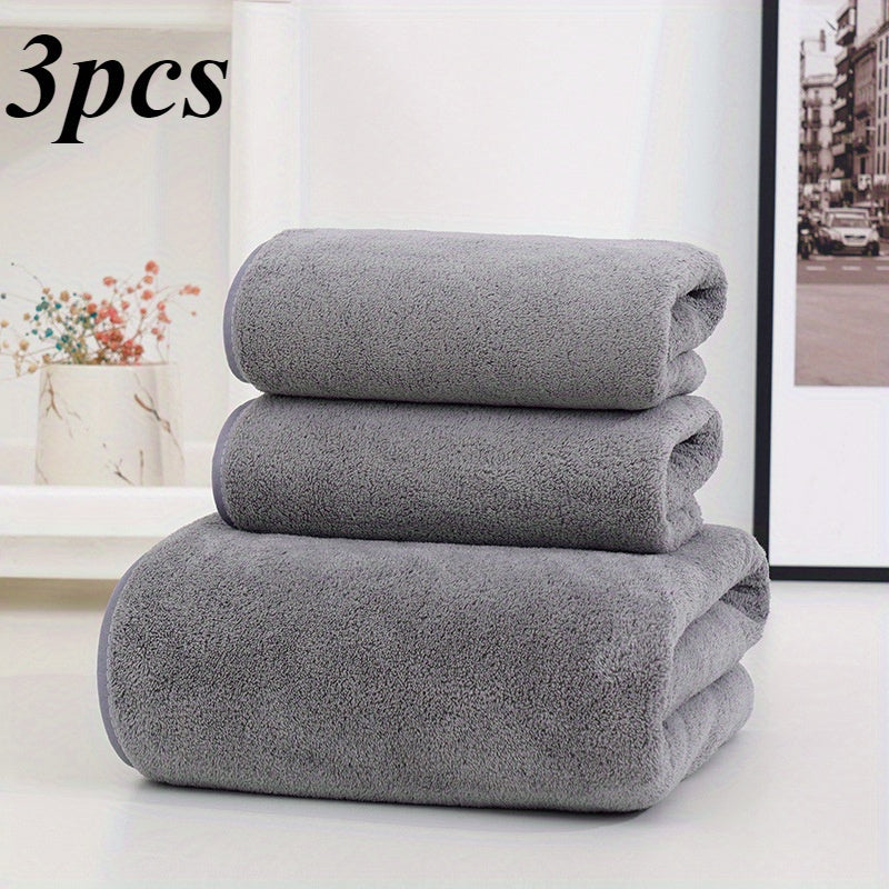 3-piece special set: 2 towels + 1 bath towel made with coral velvet for absorbency, no fading or hair loss, soft and comfortable for a new skin-friendly experience.