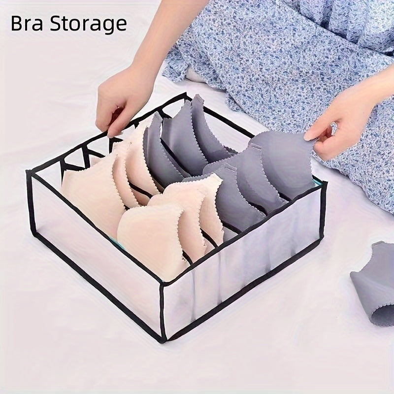 Three underwear storage boxes for organizing socks, bras, and underwear in your wardrobe or drawer.