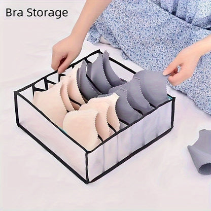 Three underwear storage boxes for organizing socks, bras, and underwear in your wardrobe or drawer.