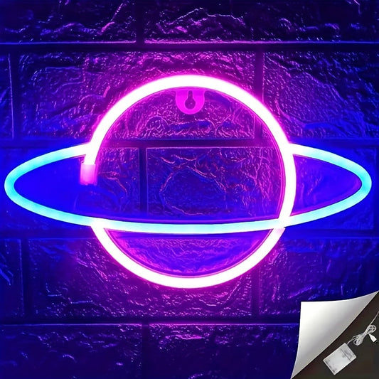 Neon sign light, LED wall decor with battery and USB power, suitable for bedrooms, parties, weddings, girls' and boys' rooms, and bars. Features pink and warm white colors.