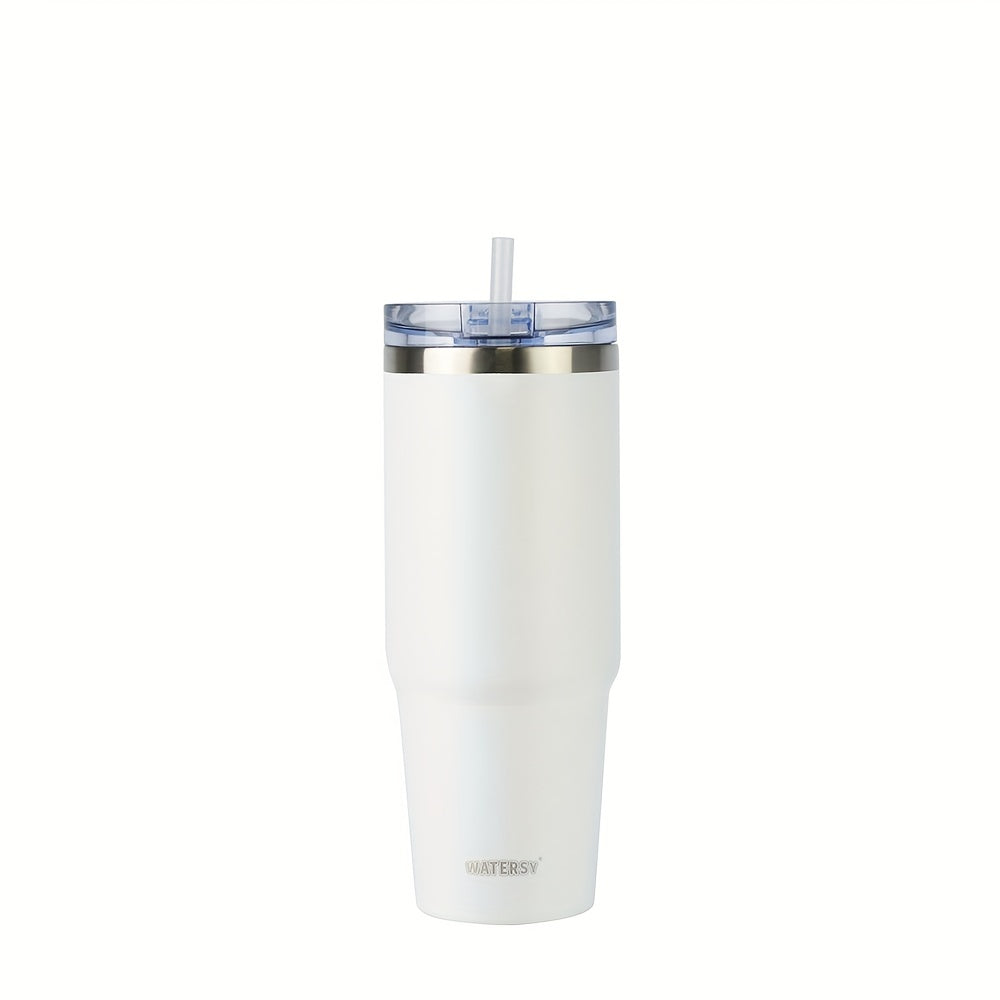 1 Watersy 30 oz stainless steel vacuum cup with double layer insulation, ice blaster feature, AS material water sealing slide lid with straw, and color box packaging.