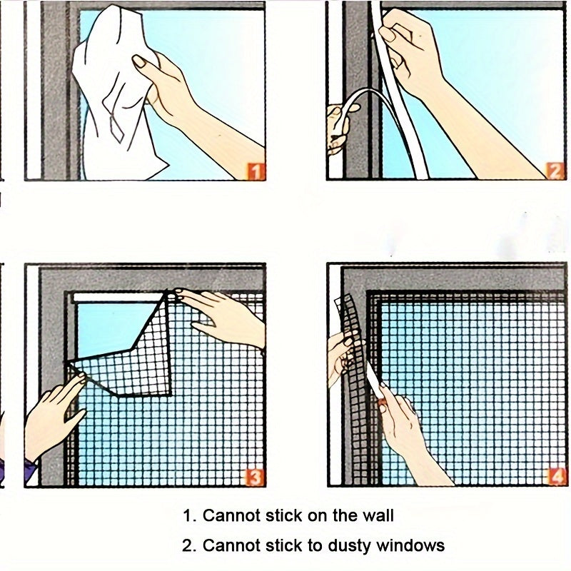 Основная защита дома с 1-шт. Регулируемой антимоскитной сеткой для окон. Легко установите самоклеящуюся сетку от насекомых с липучкой для быстрой и эффективной защиты от мух. Можно обрезать и зашифровать для идеальной подгонки, это