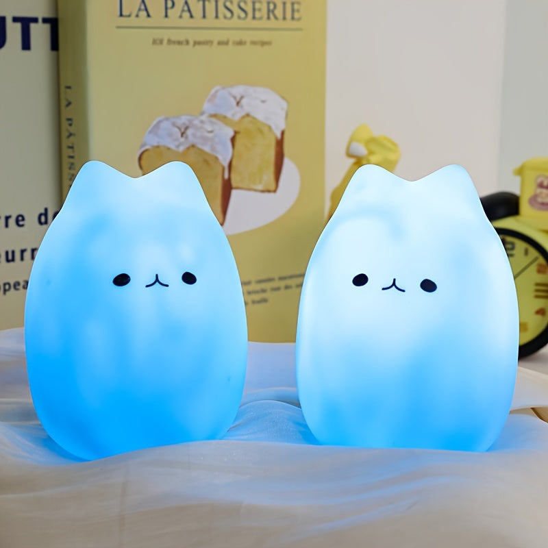 Charming Kitten LED Night Light - Gentle on the Eyes, Battery-Powered Lamp for a Cozy Bedroom Atmosphere - Ideal Present for Girls, Boys, Couples, and Friends