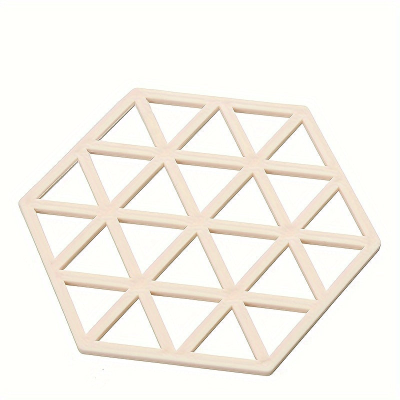 Set of freestanding plastic cubby shelf coasters featuring a stylish geometric pattern. These heat-resistant table mats are perfect for use in the kitchen, dining room, or living room. They are multipurpose, non-slip, and provide insulation for hot