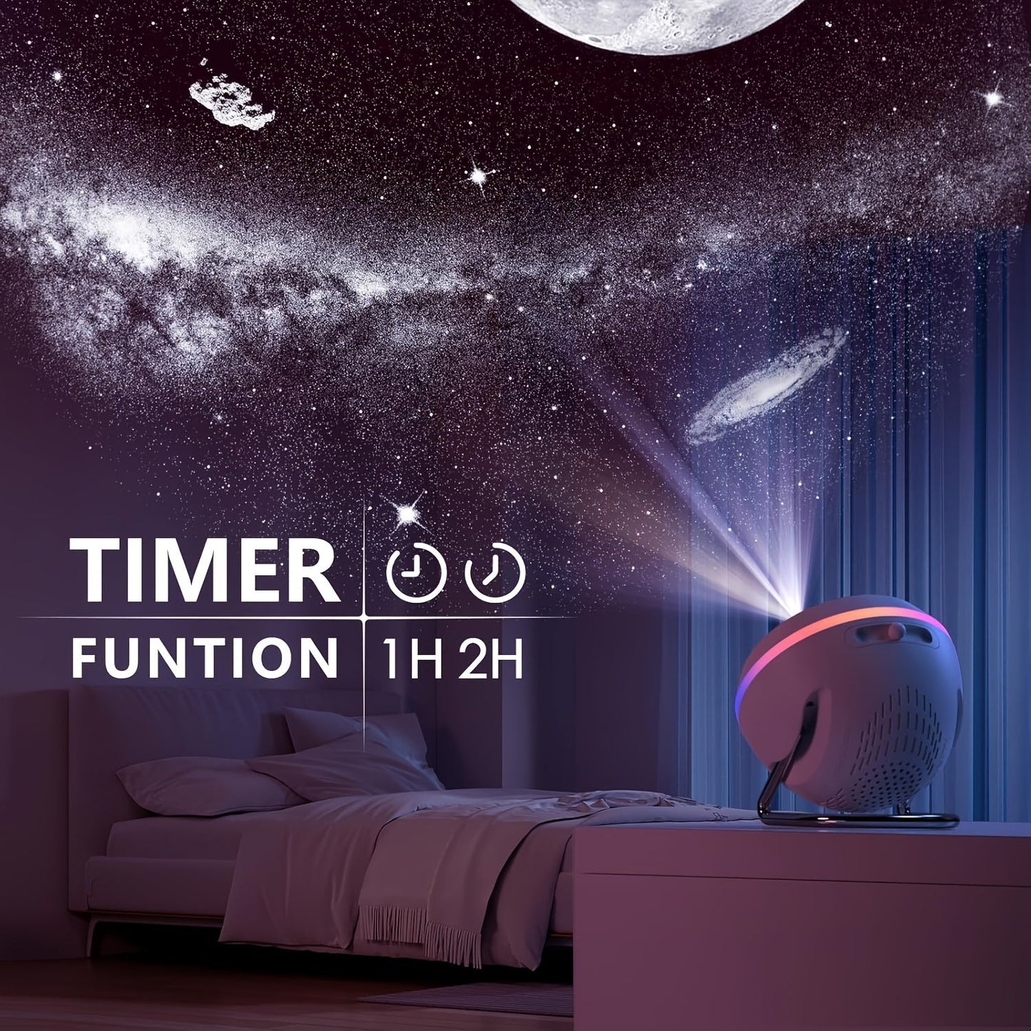 Get the Galaxy Projector with 13 Film Discs, Star Projector Planetarium Night Light Lamp Ceiling Space Starry Sky Projector with Light Strip Meteor and transform any bedroom into a cosmic wonderland. Perfect for a unique and magical gift idea for