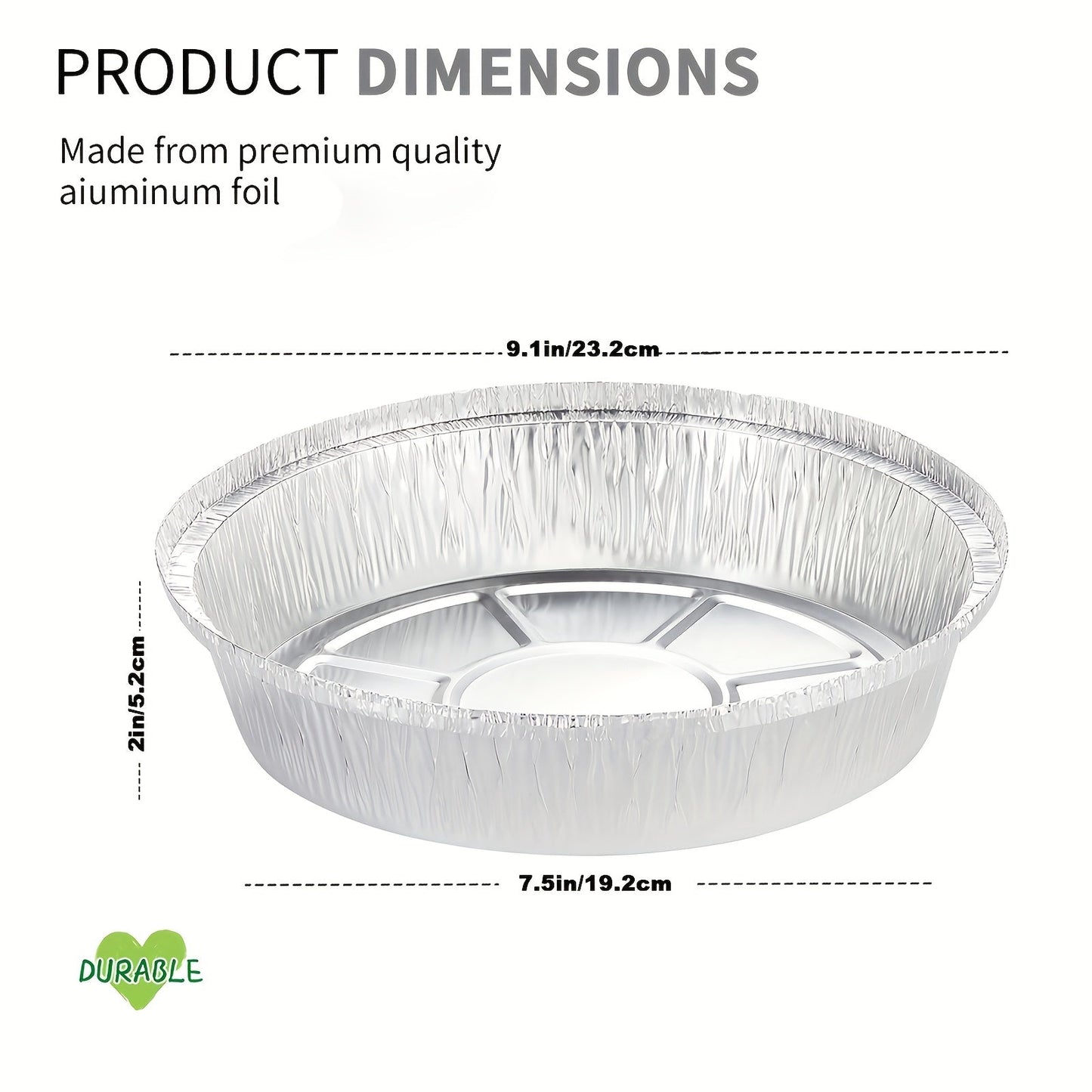 10 to 20 pieces of 22.86 cm disposable round aluminum foil pans with a choice of clear or board lids, perfect for baking, cooking, storing, and reheating.