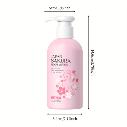 LAIKOU Sakura Radiant Body Lotion 7.05oz - Hydrating cream for dry, cracked skin with Vitamin C & Shea Butter.