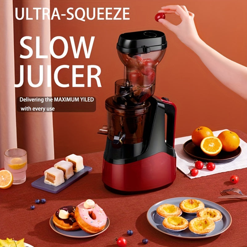 1pc Hilton Slow Juicer with non-slip base, detachable parts, and 1L capacity for fruits and vegetables.