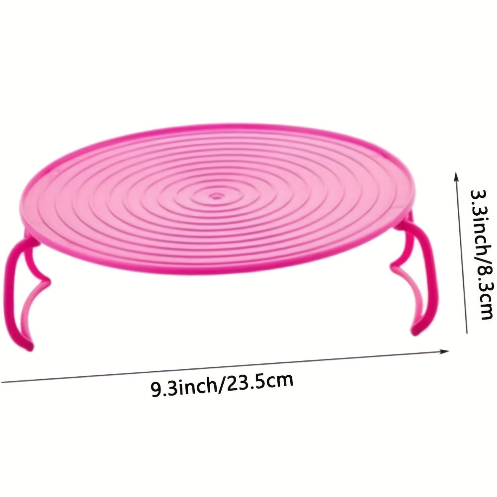 Folding 2-Tier Microwave Plate Stacker - Double Wave Design for Convenient Cooking & Storage, Space-Saving Tray, Cooker Stand