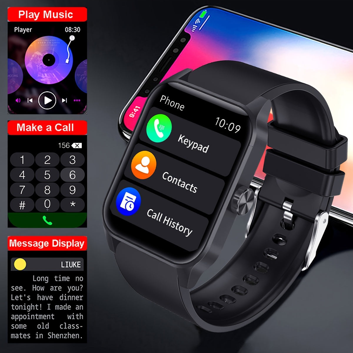 New women's multifunctional smart watch with 3D dynamic dials, 1.85-inch HD touch screen, long battery life, app notifications, 100+ sports modes.