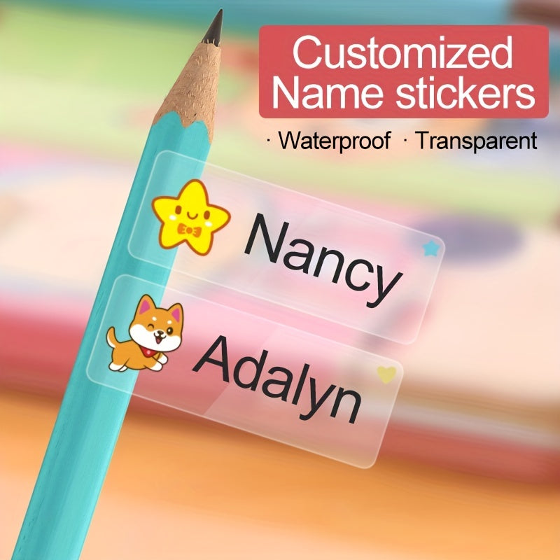 Personalize your water bottles with waterproof, transparent cartoon-themed stickers perfect for school or office use.