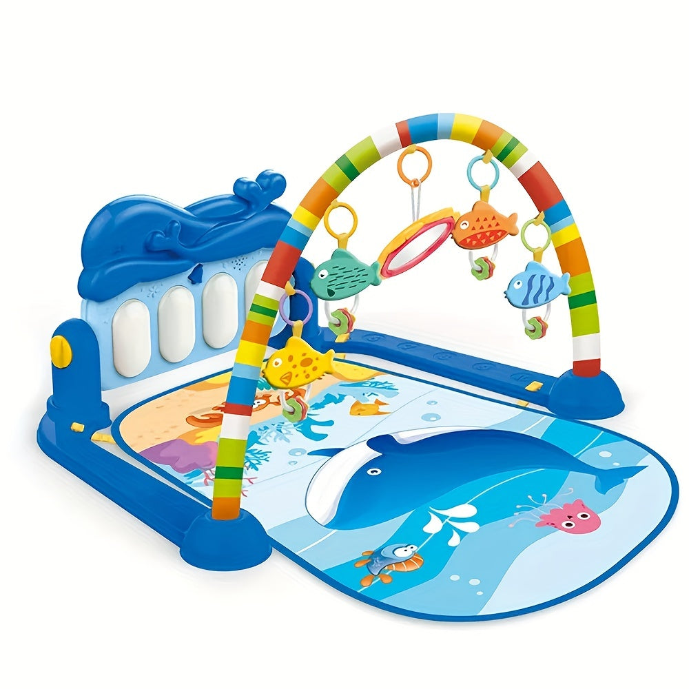 Multifunctional Whale Foot Piano for Babies - Educational Play Toy with Music and Fitness Rack for Babies aged 6 months to 3 years old