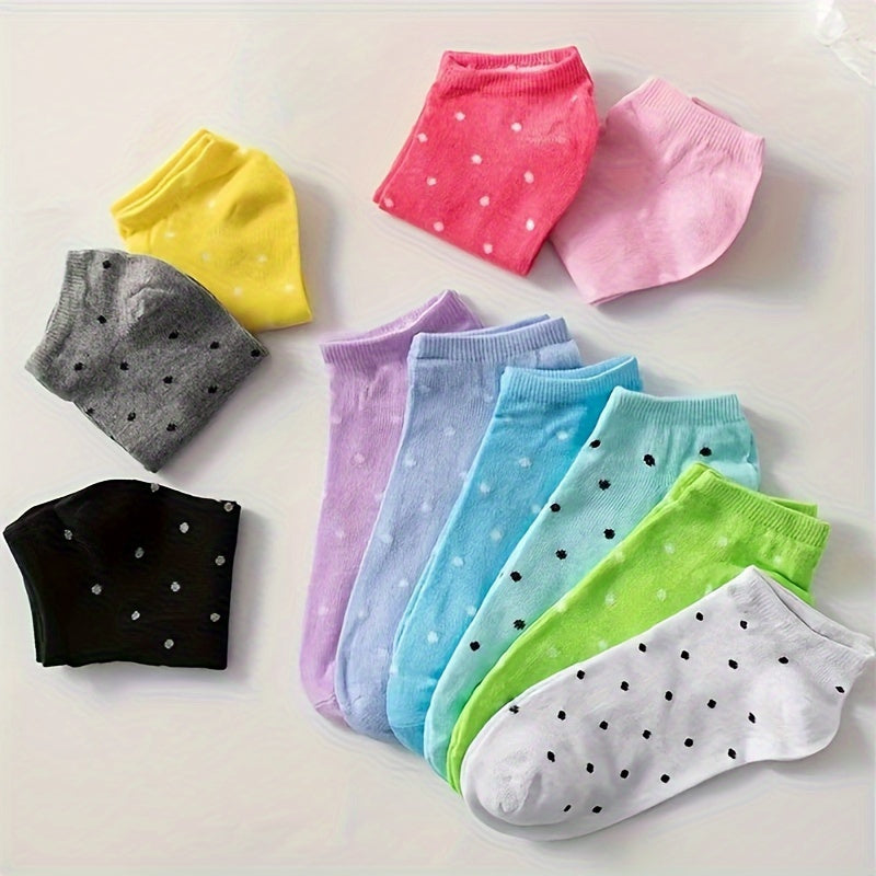 Set of 20 pairs candy-colored ankle socks for women, cute and breathable