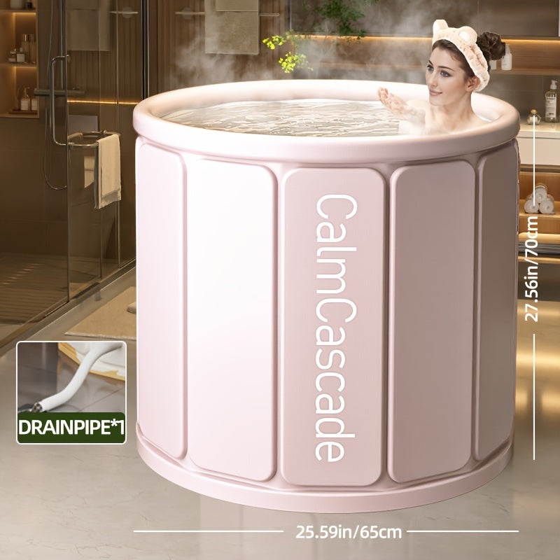 Portable, foldable bathtub with strong insulation for home and pool use, no installation needed. Suitable for both ice and hot soaks.